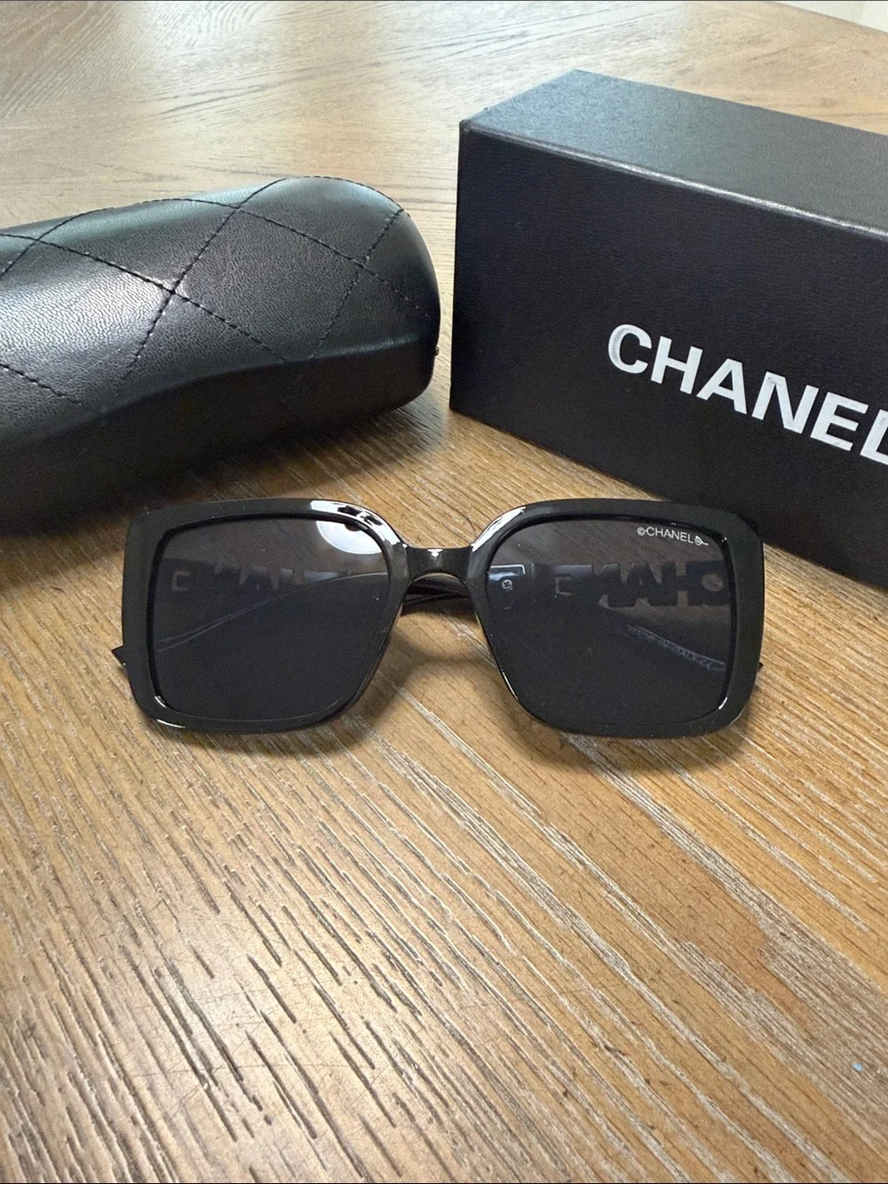 CHANEL Black Oversized Square Women's Sunglasses